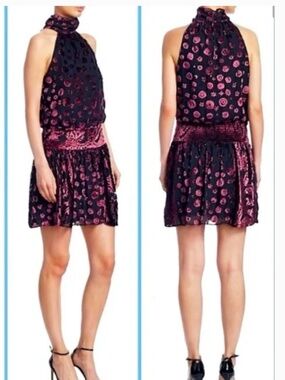 Ramy Brook Naima Burnout Velvet Mini Dress XS